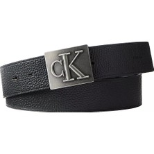 Calvin Klein Erkek Metal Tokalı Ayarlanabilir Deri Siyah Kemer LV04D7111G-V8L