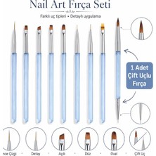 Fontenay 9’lu Premium Nail Art Fırça Seti Çift Uçlu Ince Detay Düz Açılı Oval Uçlu Şeffaf Renk
