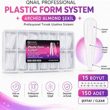 Fontenay Dual Nail Form Arched Almond Şeffaf Protez Tırnak Uzatma Kalıbı 15 Boy 150 Adet