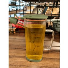 Assa Bazaar 750 ml Cam Yağdanlık - Ölçü Göstergeli, Damlatmaz Akıtma Uçlu, Sızdırmaz Kapaklı Zeytinyağı, Sirke ve Sos Şişesi