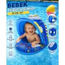 Baby Boat Gölgelikli Bebek Deniz Havuz Yüzücü Simidi – 70 cm