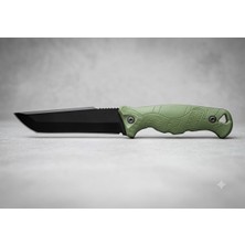 Patika Outdoor Taktik Tanto Uçlu Kamp & Survival Bıçağı – Ergonomik Yeşil Kabzalı