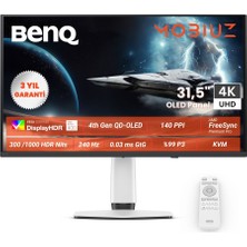 Benq Mobiuz EX321UZ  31,5" OLED  4K  240Hz 0,03MS HDMI USB HDR500 Kumandalı Eye Care Oyun Monitör