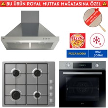 Hoover  Vıale Inox / Gri Dijital  Turbo Ankastre Set (HO3158IN+ Candy CHW6LMX Emaye +HCH6MXTK)
