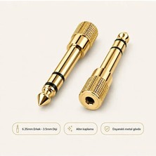 3.5mm To 6.35MM Kulaklık Dönüştürücü Adaptör - Profesyonel Ses Çevirici