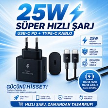 Exonix 25W (Watt) Samsung Uyumlu Süper Hızlı Şarj Uyumlu Başlık | Type-C To Type-C Kablo Set Siyah A Serisi ve S Serisi Bütün Modellerleuyumludur