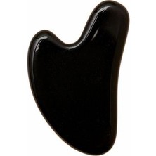 The Longevity Co %100 Doğal Siyah Obsidyen Gua Sha Masaj Taşı | Yüz Şekillendirme, Anti-Aging Lifting Etkisi