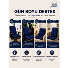 Pillowart Ortopedik Sırt ve Oturma Minderi Seti – Bel, Sırt ve Kuyruk Sokumu Için Ergonomik Visco Destek