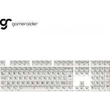 Gameraider Cherry Single Shot Pc (Full Set) Beyaz Şeffaf Türkçe Keycap Set