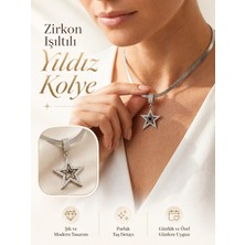 Nior Lifestyle Minimalist Kozmik Tasarım Kalın Zincirli Yıldız Uçlu Kolye.gece Şıklığı Siyah Mine Detaylı Yıldız Figürlü Kolye