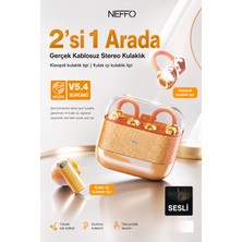 Neffo Bluetooth 5.4 Kablosuz Kulaklık 2'si 1 Arada Klipsli ve Kulak Içi Stereo Dokunmatik Şarj Kutulu