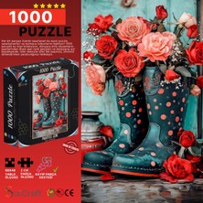 Soi Craft 1000 Parça Puzzle Güller Puantiyeli Mavi Çizme Vazoda #6522