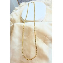 Sassy Takı Ince Yassı Minimal Ataş Model Gold Uzun Çelik Kolye