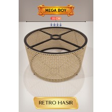 Skygo Krm Retro Hasır Lambader Başlığı 35 cm Mega Boy Krm