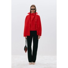 Suud Collection Kırmızı Klara Yıkamalı Poplin Gömlek
