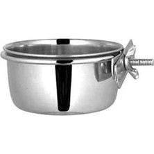 MarkEntegra Metal Yem Kabı, 20 Oz, Vidalı Askılı Tasarım, Ø 12.5 cm