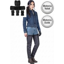 Markaflex 2li Takım Motosiklet Termal Isı Ylıtımlı Motorcu Koruma Yeleği ve Motosiklet Koruyucu Dizlik Yağmurluk Pantolon Içlik
