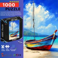 Soi Craft 1000 Parça Puzzle Sahil Manzarası  Renkli Yelkenli Tekne #6525