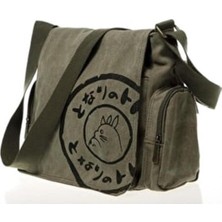 Touz Moda Zolid Wear Totoro Baskılı Unisex Yeşil Postacı Çantası