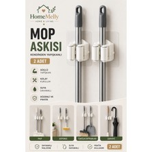 Btm Home 2 Adet Kendinden Yapışkanlı Duvar Tipi Sopa Mop Tutucu Mop Askısı
