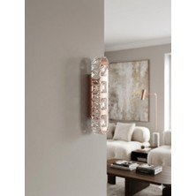 wisehome Crystal Bronz Metal Paslanmaz Pilli Duvar Apliği
