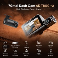 70MAI T800-2 Ön Kamera +Iç Kamera + RC24 Arka Kamera 128GB