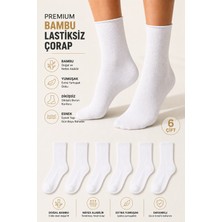 Ducks Socks Kadın 6'lı Bambu Lastiksiz Çorap Diyabetik Dostu Dikişsiz Iz Bırakmaz Uzun Konç Sıkmayan Çorap