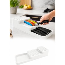 Omilife 2 Sıra Bıçaklık Çekmece İçi Güvenli Bıçak Düzenleyici, Kaydırmaz Şık ve Pratik Mutfak Çözümü