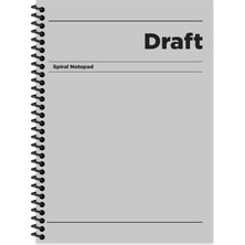 Sert Kapak Spiralli Draft Defter Gri 17X24