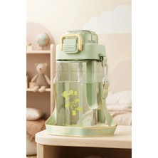 Kitchen Life Kilit Kapaklı Askılı Pipetli Sızdırmaz Sevimli Çocuk Suluk 500 ml