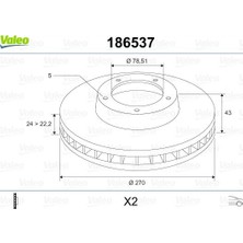 Valeo Val 186537 Fren Diski Ön 2'li Paket