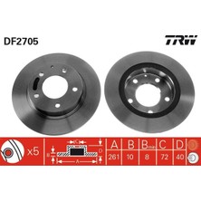 Trw DF2705 Fren Diski Arka 2'li Paket
