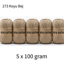 Oxford İplik 5'li Paket Eco Cotton 100GR-200M NO:273 Koyu Bej