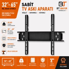 BT Bayır Teknoloji TV Askı Aparatı Metal 32'' 40" 42" 43" 50" 55" 65''  Ekran Boyutu 48 cm Siyah Renk
