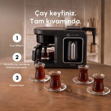 Karaca Hatır Plus Barista 6 In 1 Latte Cappucino ve Közde Türk Kahvesi Makinesi Black Silver