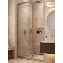 Waterline Ön Cephe Katlanır Akordiyon Kapı Krom Profil 4mm Temperli Cam H190