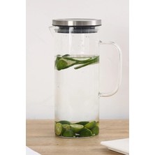 Empressco Şeffaf Cam Sürahi 1500 Ml, Metal Kapaklı, Şık ve Dayanıklı Tasarım