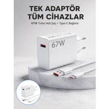 Alkasaz 67 Watt Güvenli Hızlı Şarj Adaptörü Samsung M31 M33 M51 Uyumlu Yeni Nesil