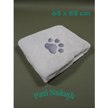 Empressco Duman Gri Welsoft Kedi Köpek Battaniyesi, Pati Nakışlı, Yumuşak ve Sıcak