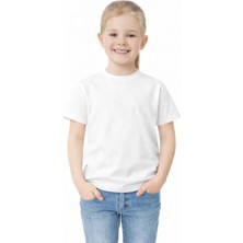 Bulut Teks Ataş Sade Beyaz Okul ve Günlük Ünisex Tişört 23 Nisan Vb Etkinlikler T-Shirt
