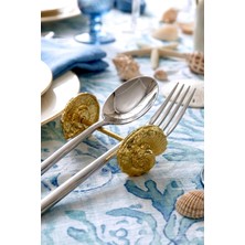 Kitchen Life 2'li Metal Gold Sarmal Çatal Kaşık Bıçak Standı