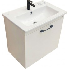 Usart Plus Mini Beyaz 55*36 cm Banyo Alt Modülü, Seramik Lavabo Dahil, Mdf