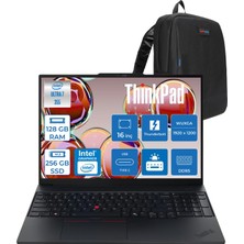 Lenovo Thinkpad E16 Gen 3 Intel Core Ultra 7 355 128GB Ddr5 256GB SSD Windows 11 Pro  Intel Graphics 16" Wuxga (1920 x 1200) IPS 400NITS Taşınabilir Bilgisayar E16G4355P41 + Zetta Çanta