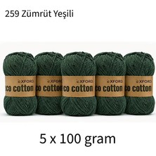 Oxford İplik 5'li Paket Eco Cotton 100GR-200M NO:259 Zümrüt Yeşili