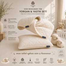 Viscolog Orjnal %100 Woolmark Doğal Yün Bebek Uyku Yorgan ve Yastık Seti (Tela Çantalı )