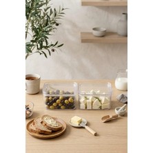 Kitchen Life 2'li Küçük Boy Etiketli Vakumlu Dikdörtgen Kavanoz Seti 900 ml