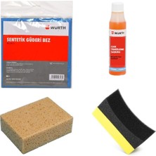 Kurulama Bezi, Würth 38X60 Güderi, Würth Sünger, 1 Adet Cam Sabunu, 1 Adet Lastik Süngeri (Set1