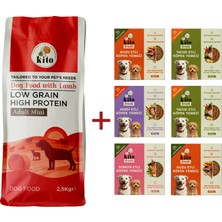 Kuzu Etli Yetişkin Mini Irk Köpek Maması 2.5 KG + Kito Fresh %100 Taze İçerikli Mama Tanışma Paketi