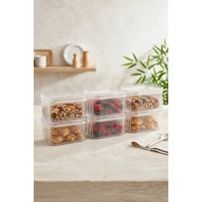 Kitchen Life 6'lı Büyük Boy Etiketli Vakumlu Dikdörtgen Kavanoz Seti 900 ml