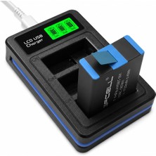 1 Adet Batarya Gopro Hero 9 Hero 10 Hero 11 Hero 12 ile Uyumlu 3 Slot LCD Ekranlı USB Batarya Şarj